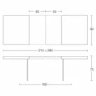 Uitschuifbare eettafel tot 280 cm in hout en glas Made in Italy - Focus Viadurini