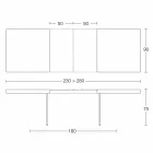 Uitschuifbare eettafel tot 280 cm in hout en glas Made in Italy - Focus Viadurini