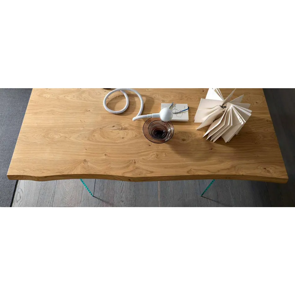 Uitschuifbare eettafel tot 280 cm in hout en glas Made in Italy - Focus Viadurini