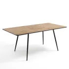 Uitschuifbare eettafel tot 160 cm in Mdf en zwart metaal - Crumiro Viadurini