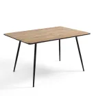 Uitschuifbare eettafel tot 160 cm in Mdf en zwart metaal - Crumiro Viadurini