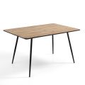 Uitschuifbare eettafel tot 160 cm in Mdf en zwart metaal - Crumiro