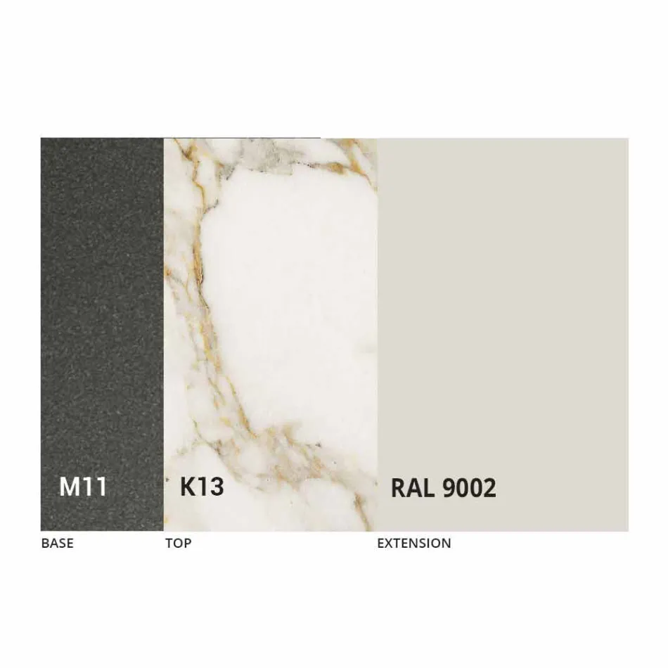 Uitschuifbare eettafel tot 170 cm in keramiek Made in Italy - Tremiti Viadurini