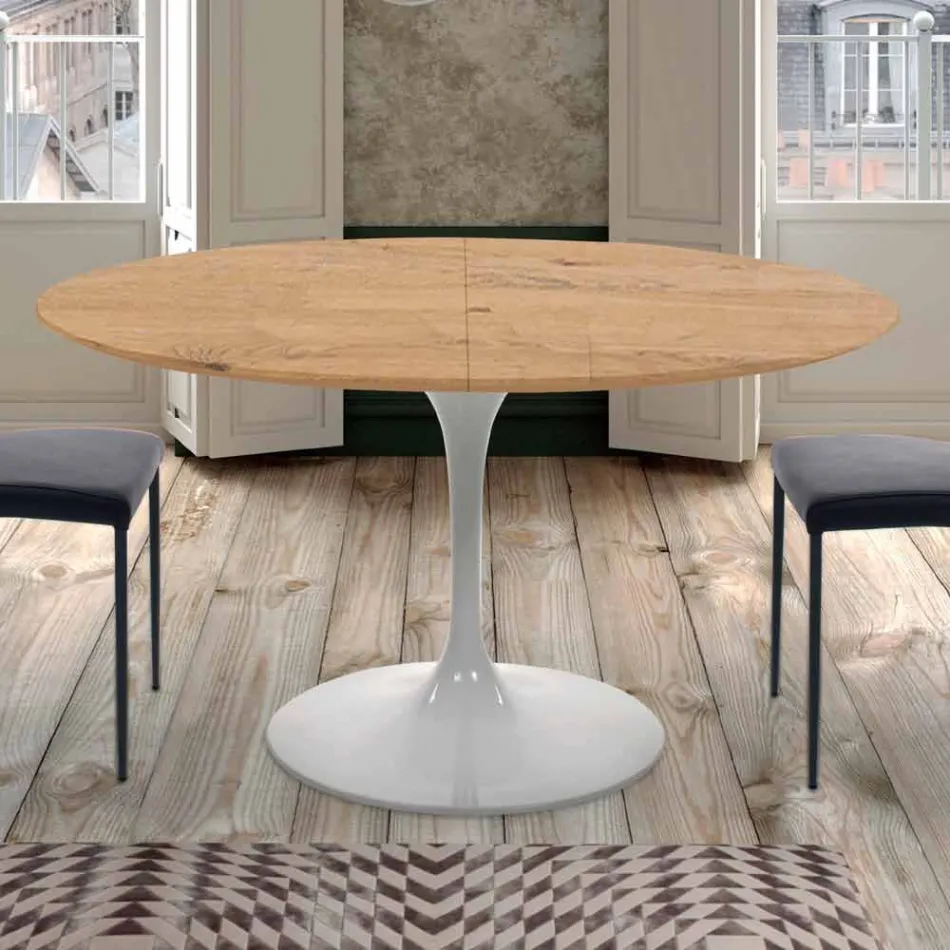 Uitschuifbare eettafel tot 170 cm in hout Made in Italy - Dollars Viadurini