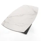 Uitschuifbare eettafel tot 180 cm in keramiek en staal - Catone Viadurini