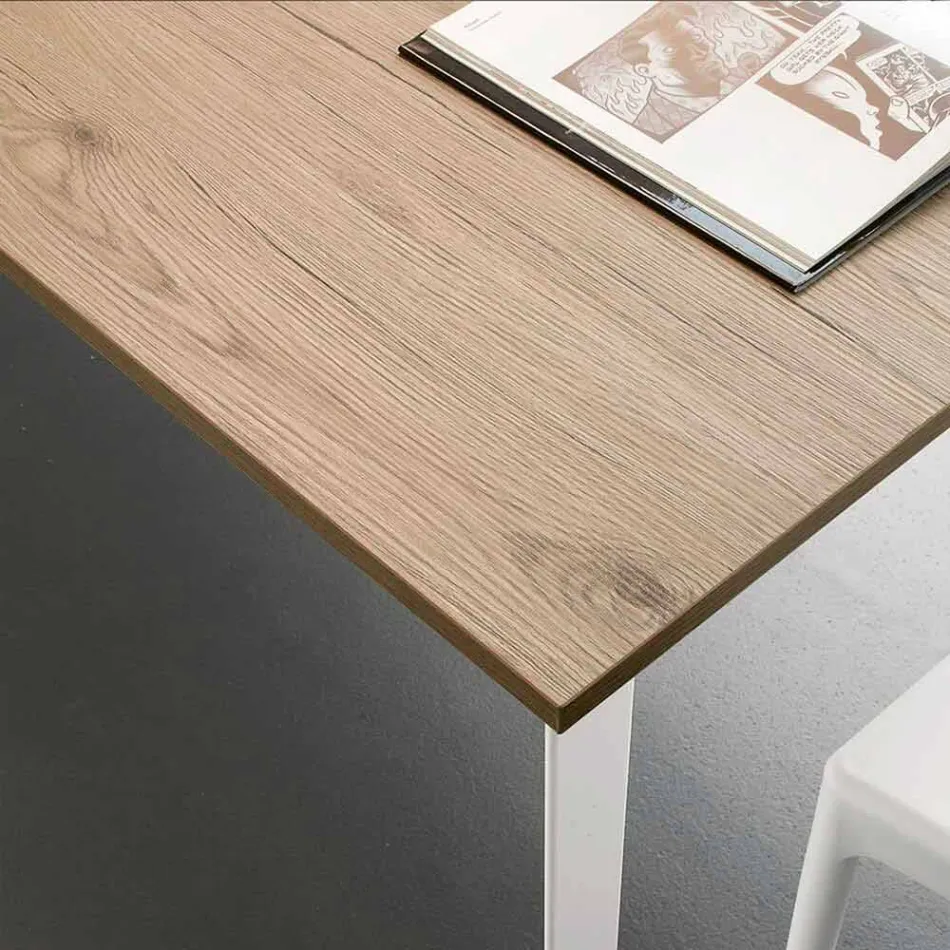 Uitschuifbare eettafel tot 230 cm in melamine Made in Italy - platina Viadurini