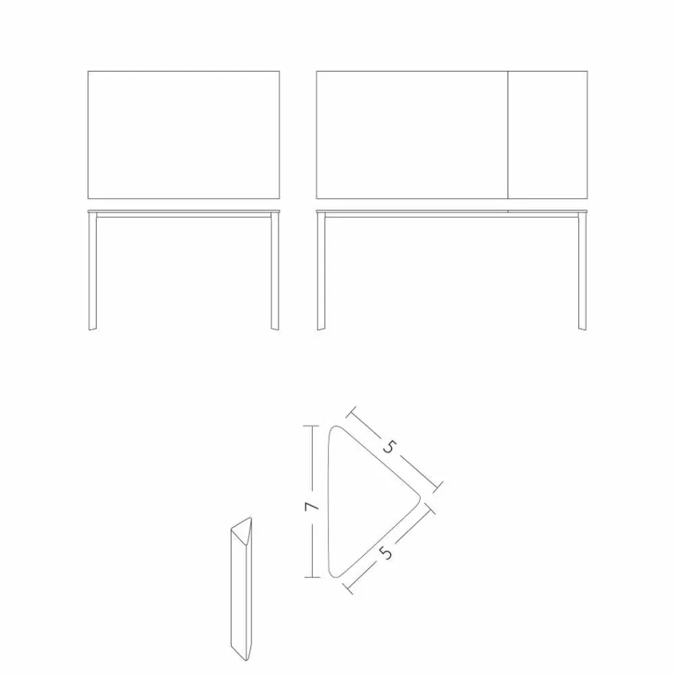 Uitschuifbare eettafel tot 230 cm in melamine Made in Italy - platina Viadurini