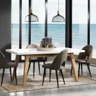 Uitschuifbare eettafel tot 235 cm in wit gelakt Mdf - Fedora Viadurini