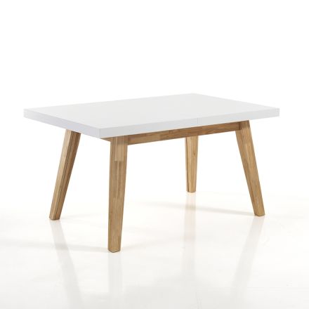 Uitschuifbare eettafel tot 235 cm in wit gelakt Mdf - Fedora Viadurini