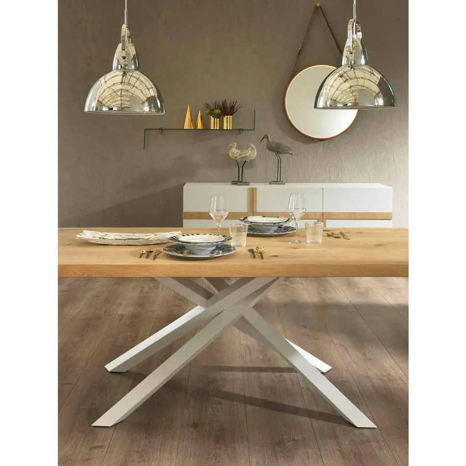Uitschuifbare eettafel tot 240 cm in hout Made in Italy - Xino Viadurini