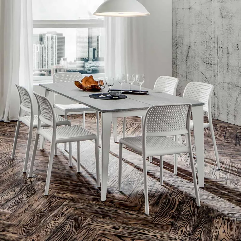 Uitschuifbare eettafel tot 252 cm in Hpl Made in Italy - Efisto Viadurini