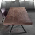 Uitschuifbare eettafel tot 260 cm in melamine hout en metaal - Lukas Viadurini