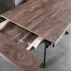 Uitschuifbare eettafel tot 260 cm in melamine hout en metaal - Lukas Viadurini