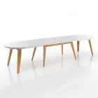 Uitschuifbare eettafel tot 270 cm in Mdf en massief hout - Fedora Viadurini