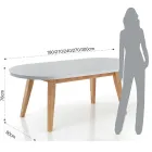 Uitschuifbare eettafel tot 270 cm in Mdf en massief hout - Fedora Viadurini