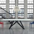 Uitschuifbare glazen eettafel tot 300 cm Made in Italy - Settimmio