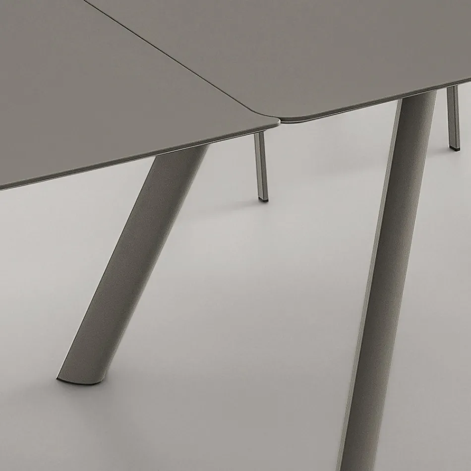 Uitschuifbare eettafel tot 280 cm in Fenix Made in Italy - Lingotto Viadurini