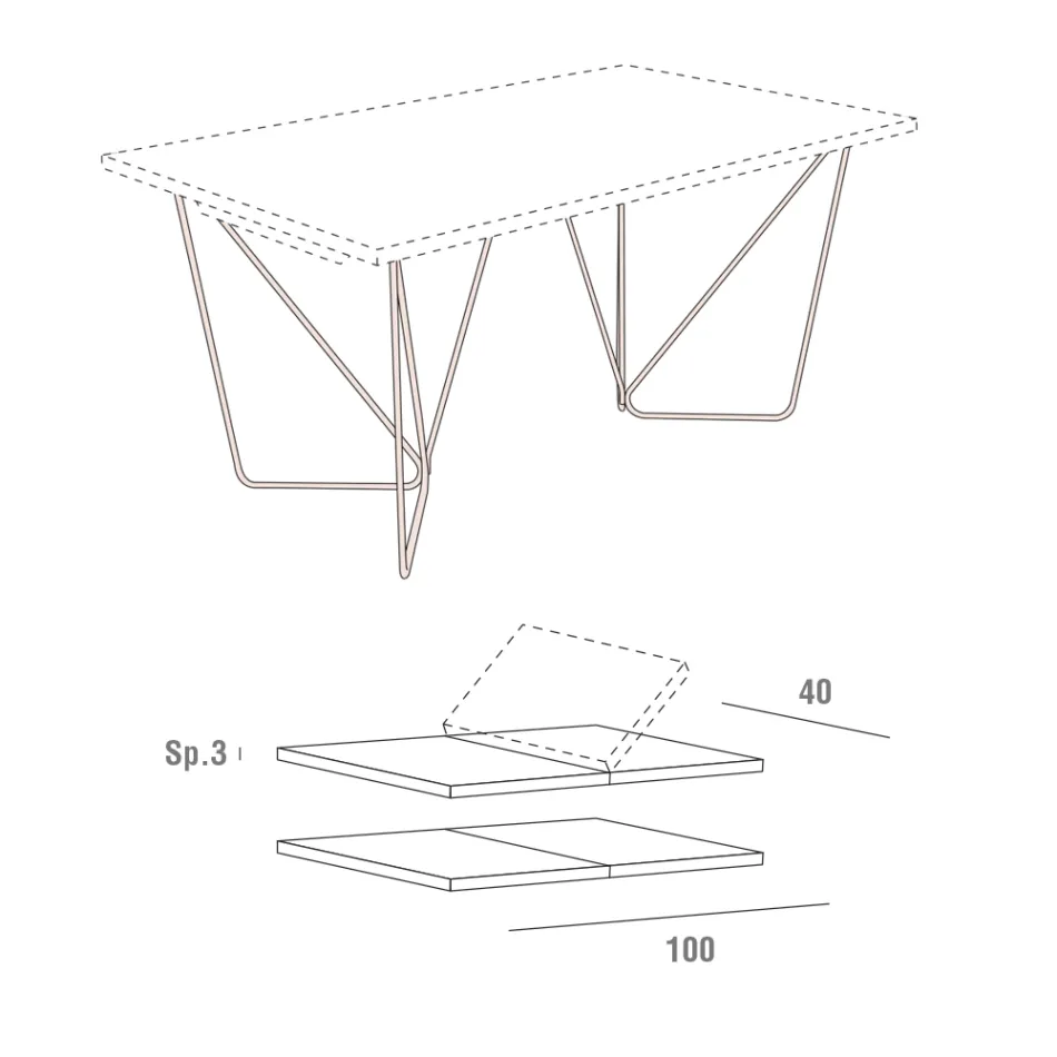 Uitschuifbare eettafel tot 280 cm in Fenix Made in Italy - Eolo Viadurini