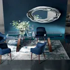 Uitschuifbare eettafel tot 280 cm in glas Made in Italy - Antimo Viadurini