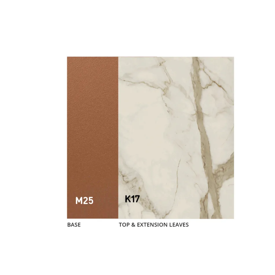 Uitschuifbare eettafel tot 280 of 298 cm Keramiek Metaal - Revia Viadurini