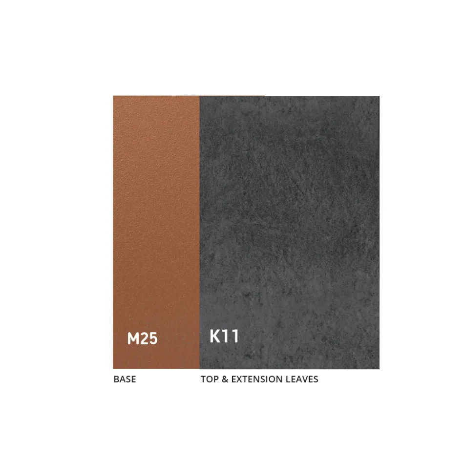 Uitschuifbare eettafel tot 280 of 298 cm Keramiek Metaal - Revia Viadurini