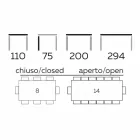 Uitschuifbare eettafel tot 294 cm in marmer-steengoed gemaakt in Italië - macro Viadurini