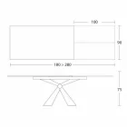 Uitschuifbare eettafel tot 298 cm in keramiek Made in Italy - Anaconda Viadurini