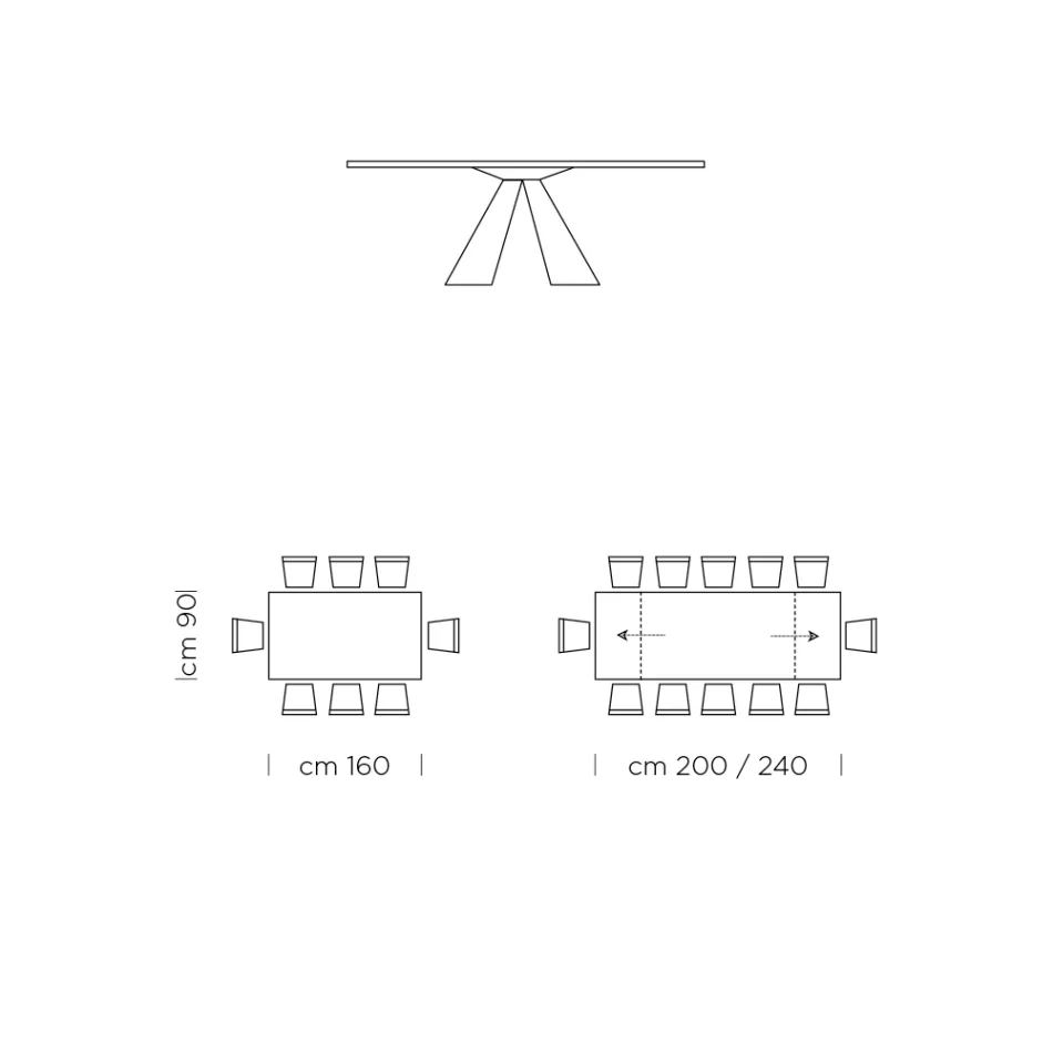 Uitschuifbare eettafel tot 300 cm in Fenix Made in Italy - Dalmatiër Viadurini