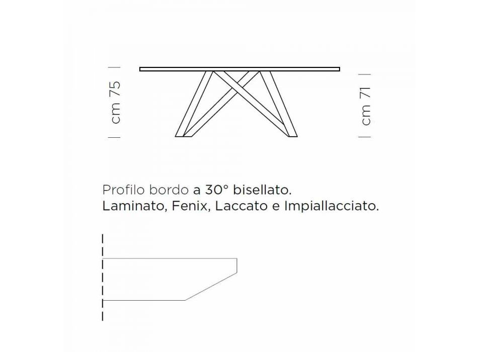 Uitschuifbare eettafel tot 300 cm in laminaat Made in Italy - Settimmio Viadurini