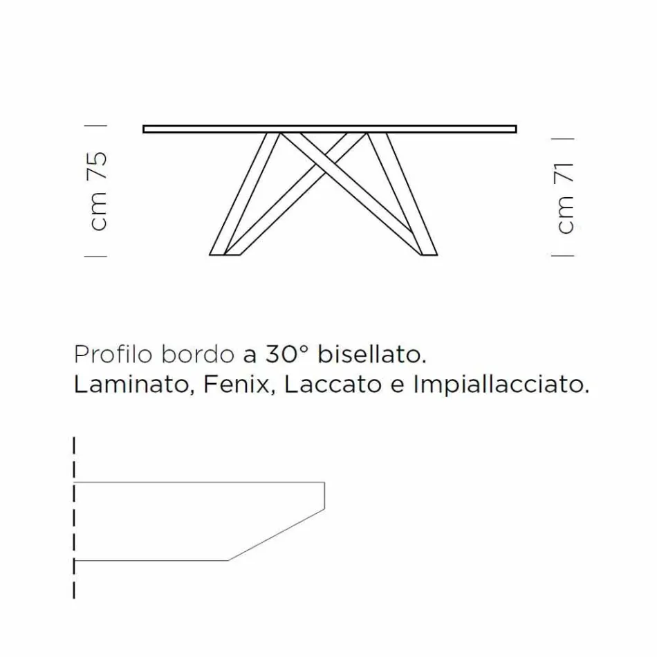 Uitschuifbare eettafel tot 300 cm in laminaat Made in Italy - Settimmio Viadurini