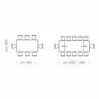 Uitschuifbare eettafel tot 300 cm in laminaat Made in Italy - Settimmio Viadurini