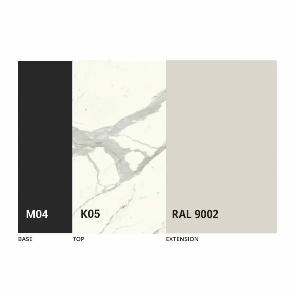 Uitschuifbare eettafel tot 310 cm in keramiek Made in Italy - Pitagora Viadurini