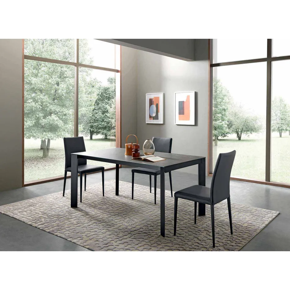 Uitschuifbare eettafel tot 310 cm in keramiek Made in Italy - Pitagora Viadurini