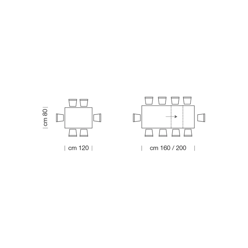 Uitschuifbare eettafel tot 310 cm in melamine Made in Italy - jaren zeventig Viadurini