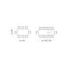 Uitschuifbare eettafel tot 310 cm in melamine Made in Italy - jaren zeventig Viadurini