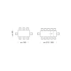 Uitschuifbare eettafel tot 310 cm in melamine Made in Italy - jaren zeventig Viadurini