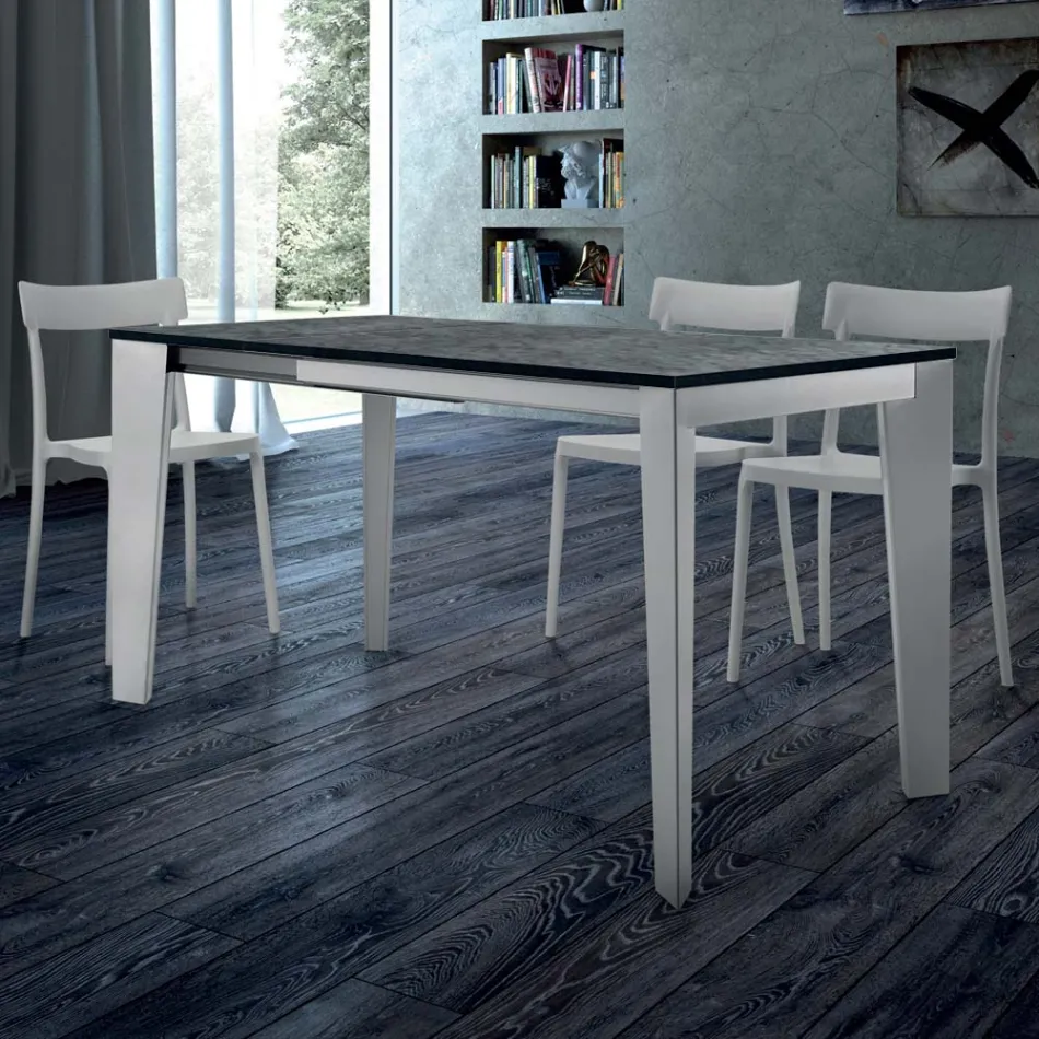 Uitschuifbare eettafel tot 310 cm in melamine Made in Italy - jaren zeventig Viadurini