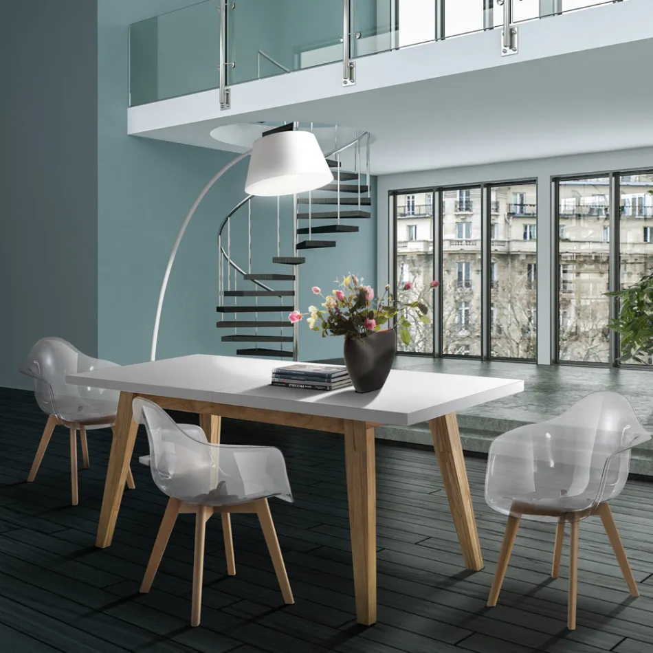 Uitschuifbare eettafel tot 315 cm in Mdf en massief hout - Paolo Viadurini