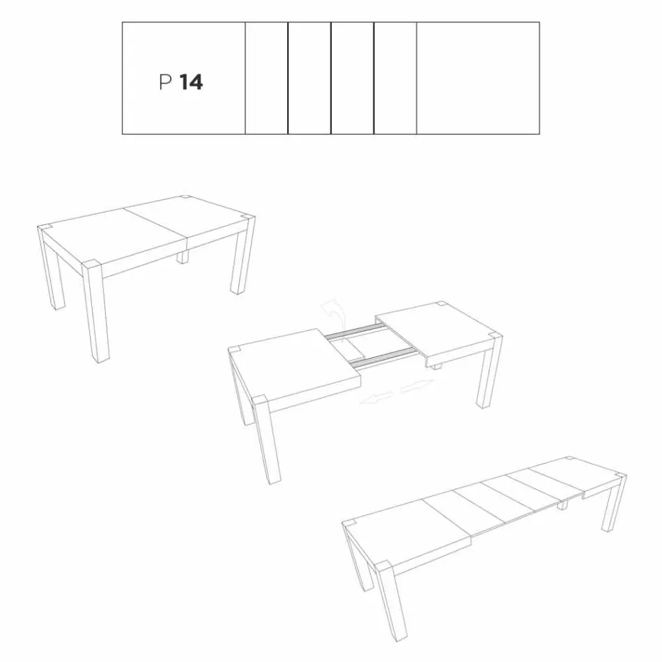 Eettafel uitschuifbaar tot 320 cm modern design Oky Viadurini