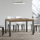 Uitschuifbare eettafel tot 440 cm in hout en ijzer Made in Italy - Foxy Viadurini