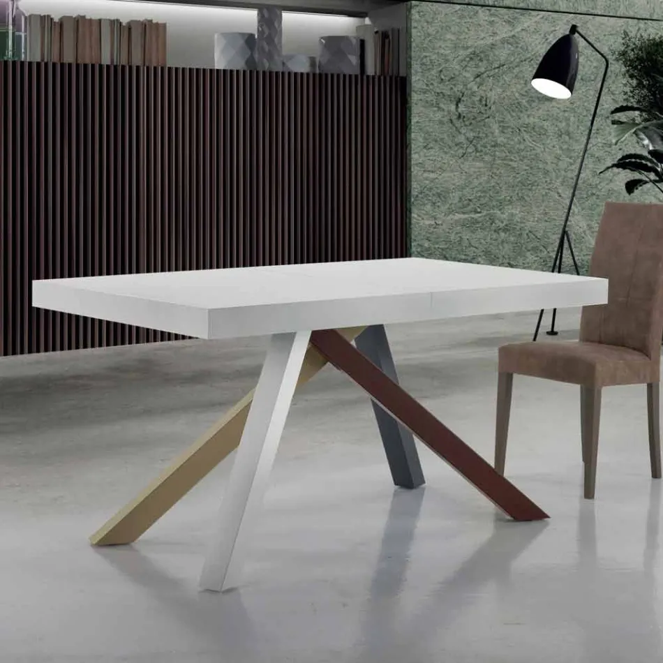 Uitschuifbare eettafel tot 450 cm in laminaat Made in Italy - Salentino Viadurini