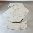 Uitschuifbare eettafel in keramiek en metalen onderstel - Indira Viadurini