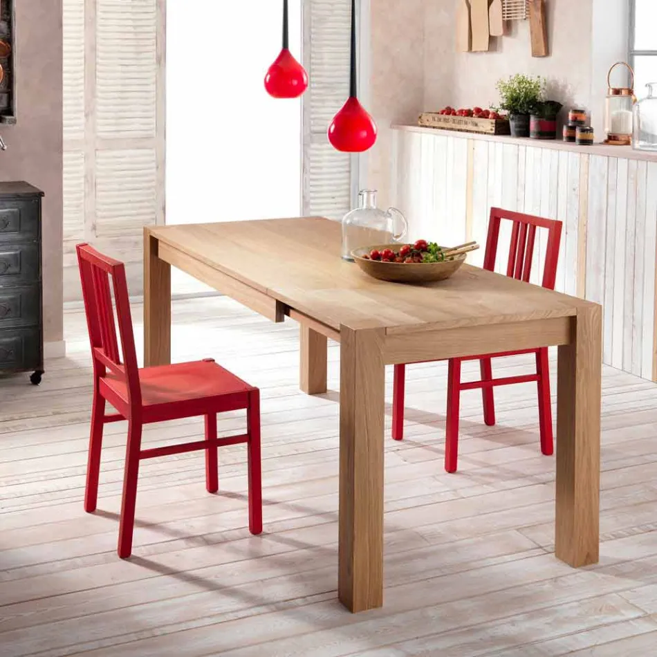 Extensible eettafel in eiken Phaedrus, made in Italy Viadurini