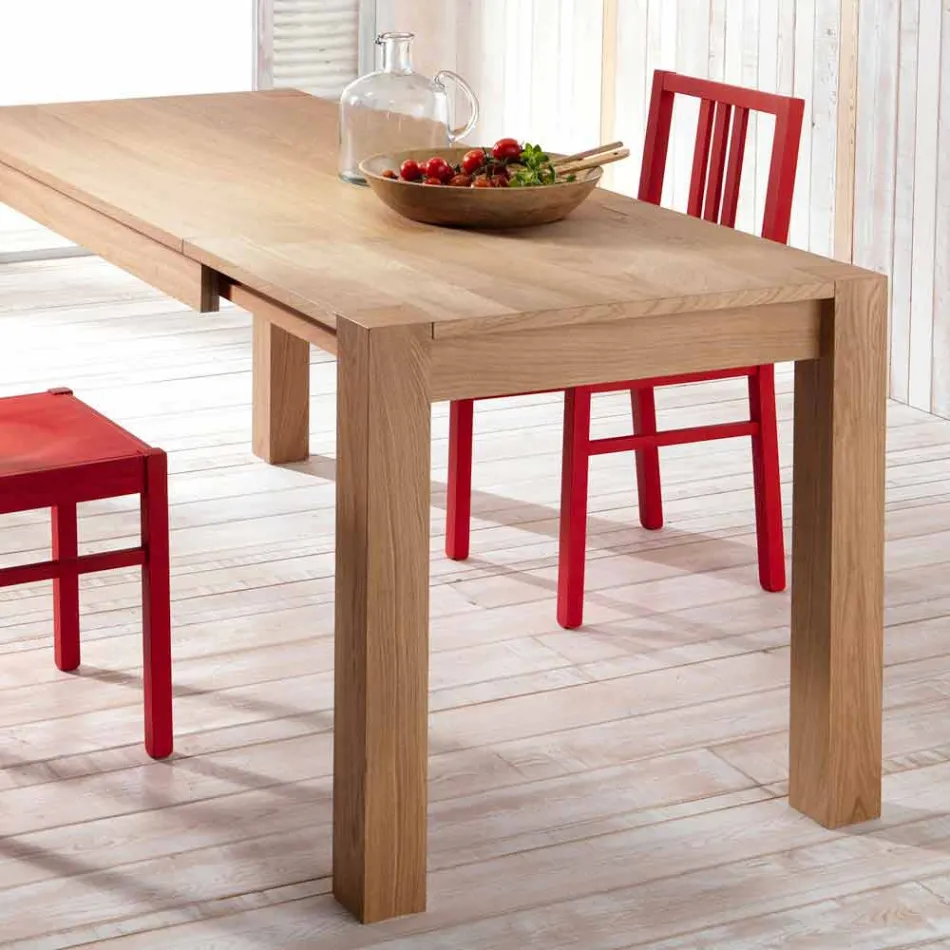 Extensible eettafel in eiken Phaedrus, made in Italy Viadurini