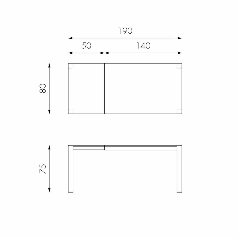 Uitschuifbare eettafel in Fedro eikenhout, gemaakt in Italië Viadurini