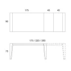 Uitschuifbare eettafel in houtfineer Diverse afwerkingen - Gerry Viadurini