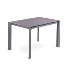 eettafel glazen tafel en metalen Oddo Viadurini