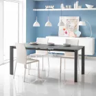 eettafel glazen tafel en metalen Oddo Viadurini