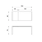 eettafel glazen tafel en metalen Oddo Viadurini