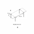 Uitschuifbare eettafel in Extralight glas en metaal gemaakt in Italië - Sopot Viadurini
